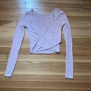 Alo yoga pink wrap top XS